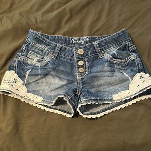 Lace Denim Shorts